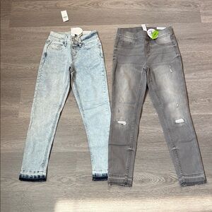Justice Girls Jeans in Light Blue and Gray